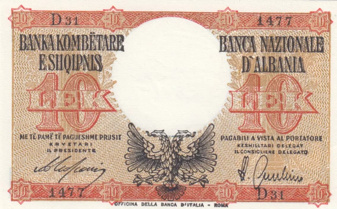 10 lek 1940 from Albania, P-11