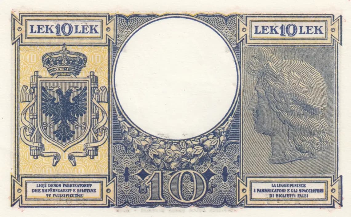 10 lek 1940 from Albania, P-11 (1940) — image 2