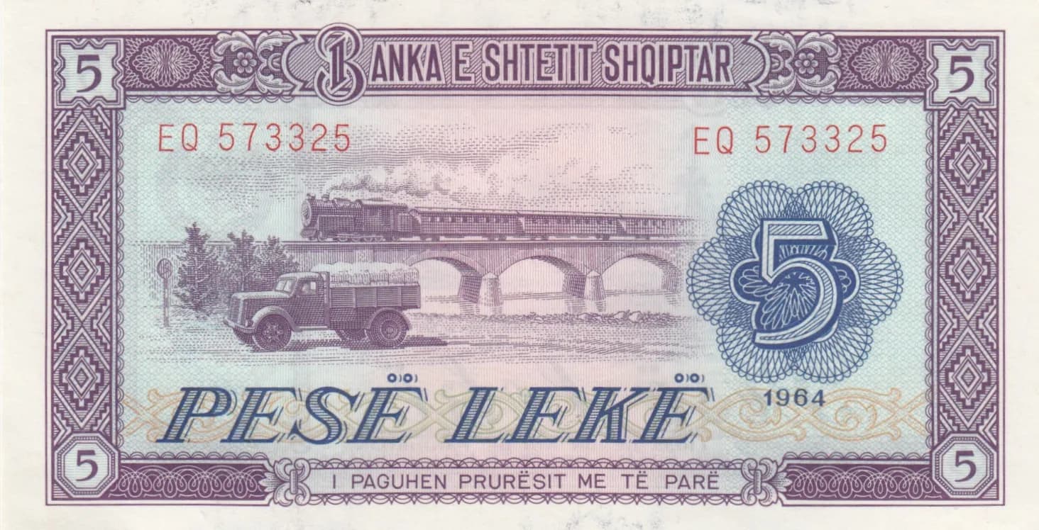 5 leke 1964 from Albania, P-35