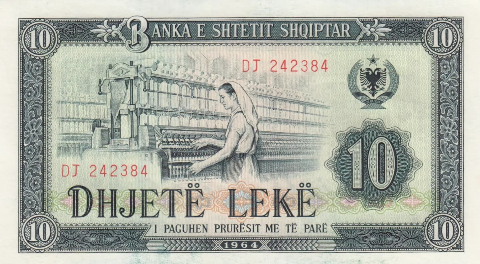 10 leke 1964 from Albania, P-36 (1964) — image 1