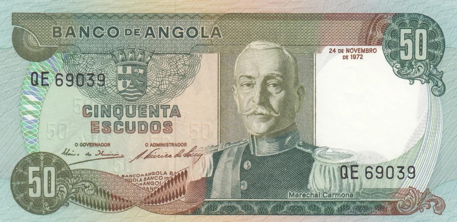50 escudos 1972 from Angola, P-100