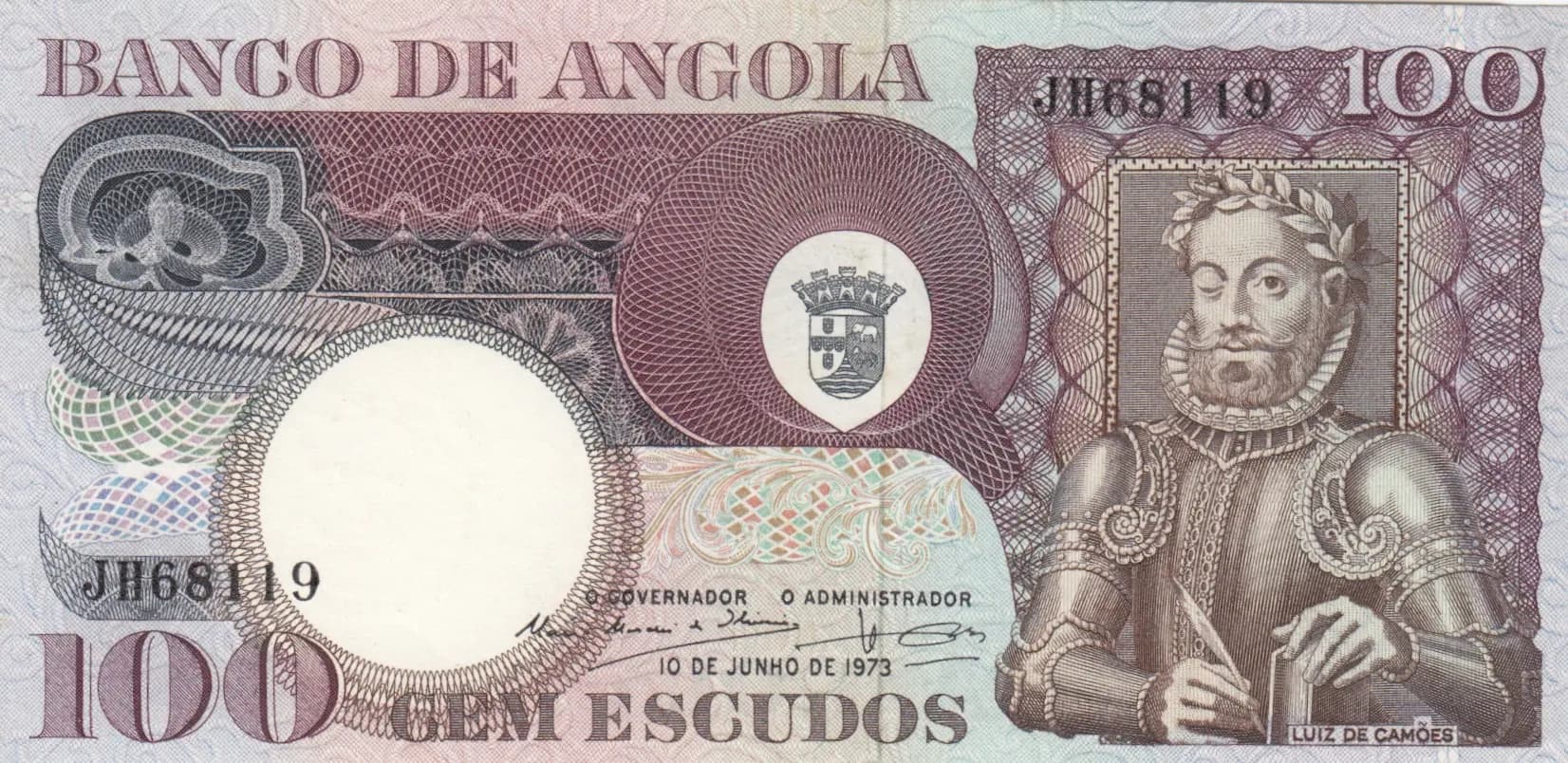 100 escudos 1973 from Angola, P-106