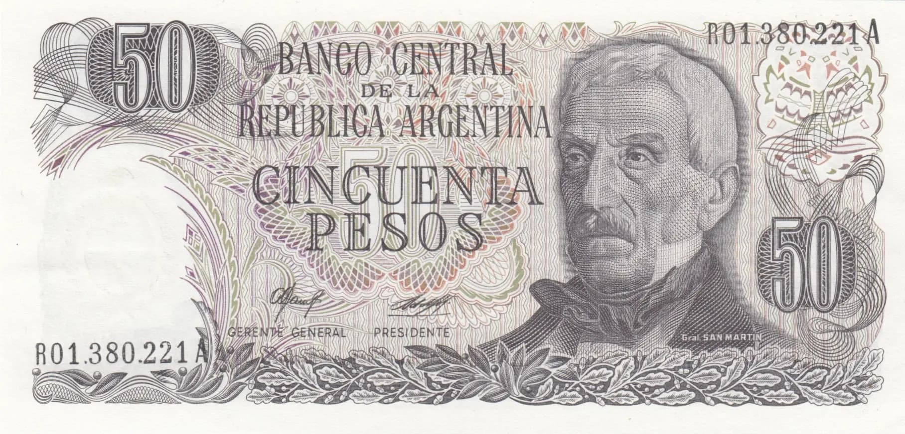 50 pesos 1976 replacement from Argentina, P-301*