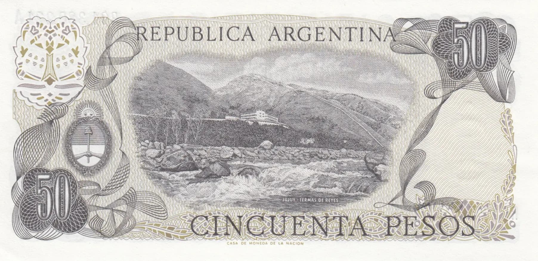 50 pesos 1976 replacement from Argentina, P-301* (1976) — image 2