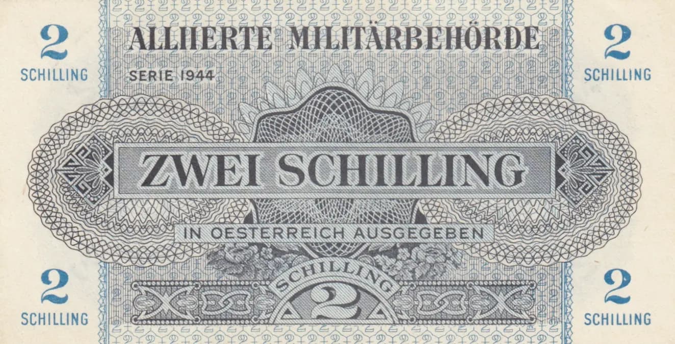 2 shillings 1944 from Austria, P-104b