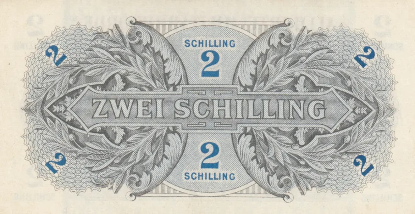 2 shillings 1944 from Austria, P-104b (1944) — image 2
