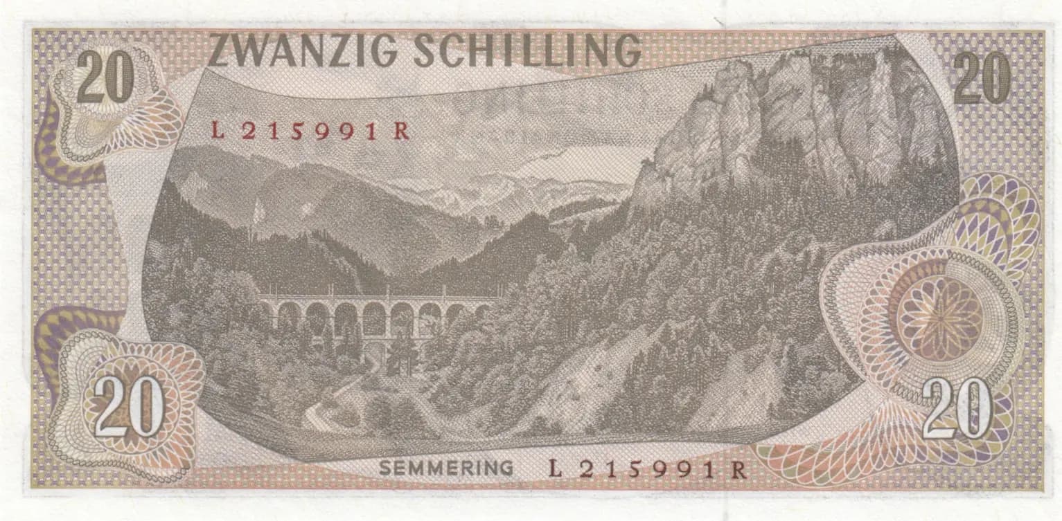 20 shillings 1967 from Austria, P-142 (1967) — image 2