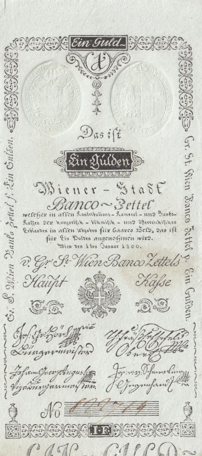 1 gulden 1800 from Austria, P-A29