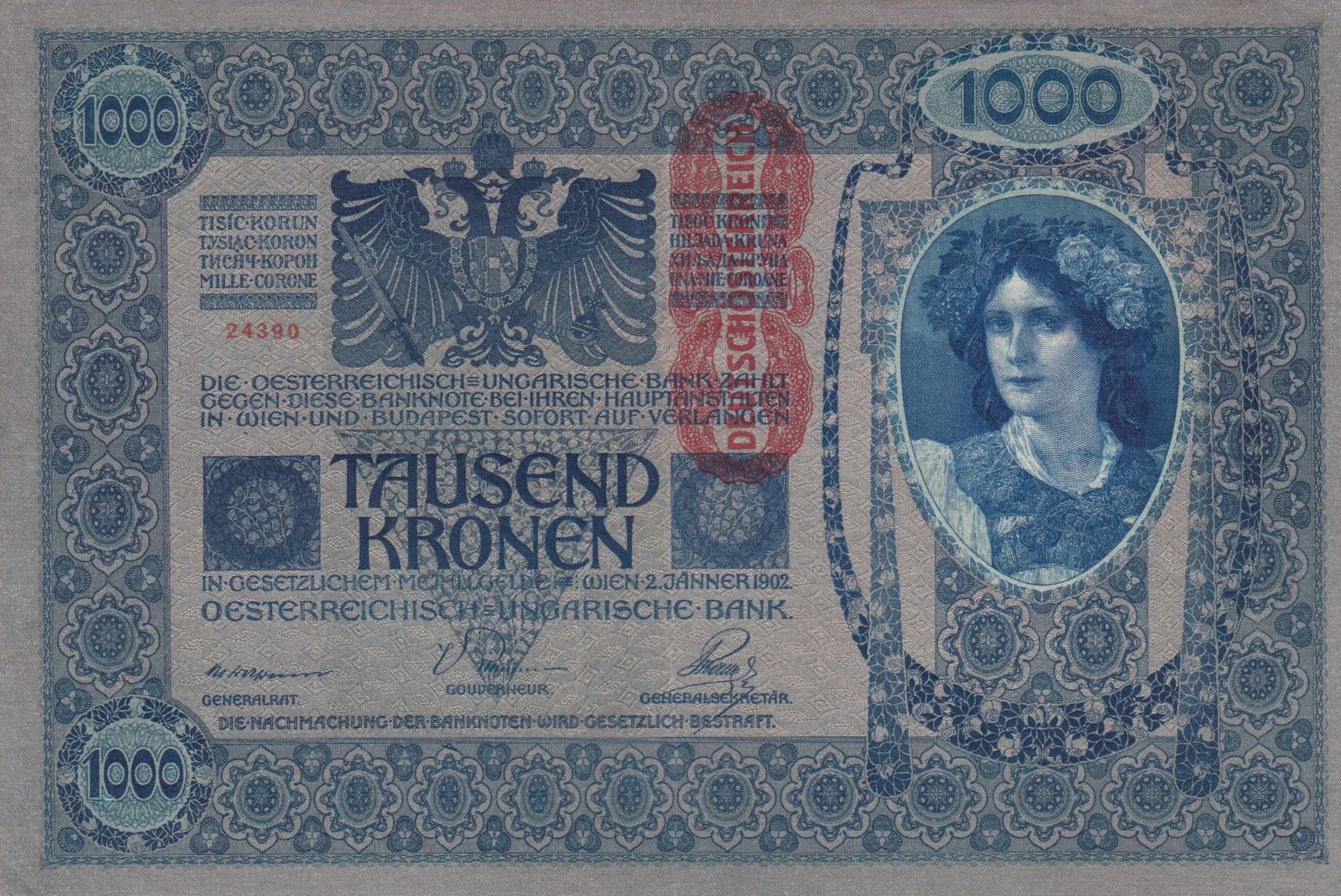 1000 kronen 1919 from Austria, P-59