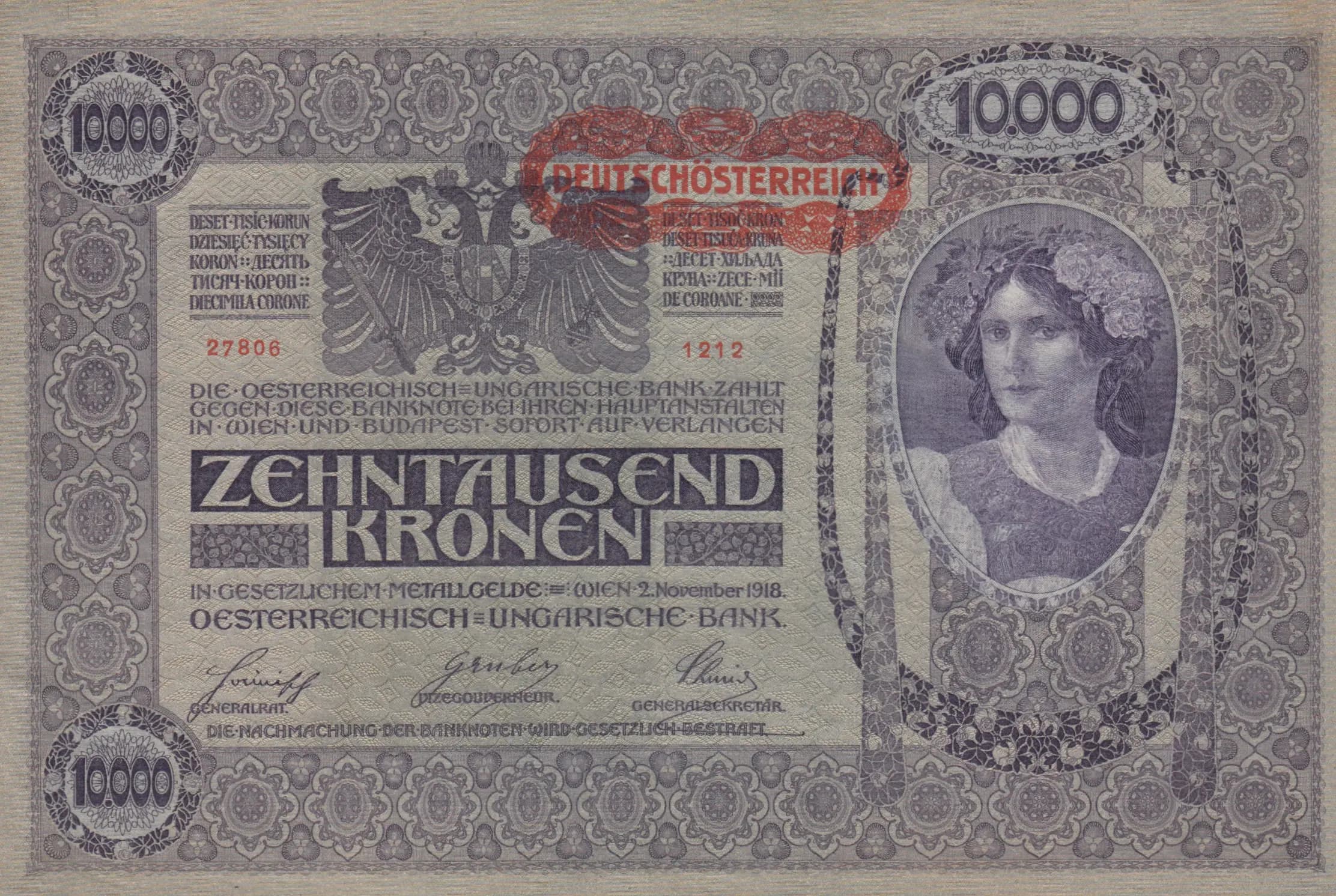 10 000 kronen 1919 from Austria, P-65 (1919) — image 1