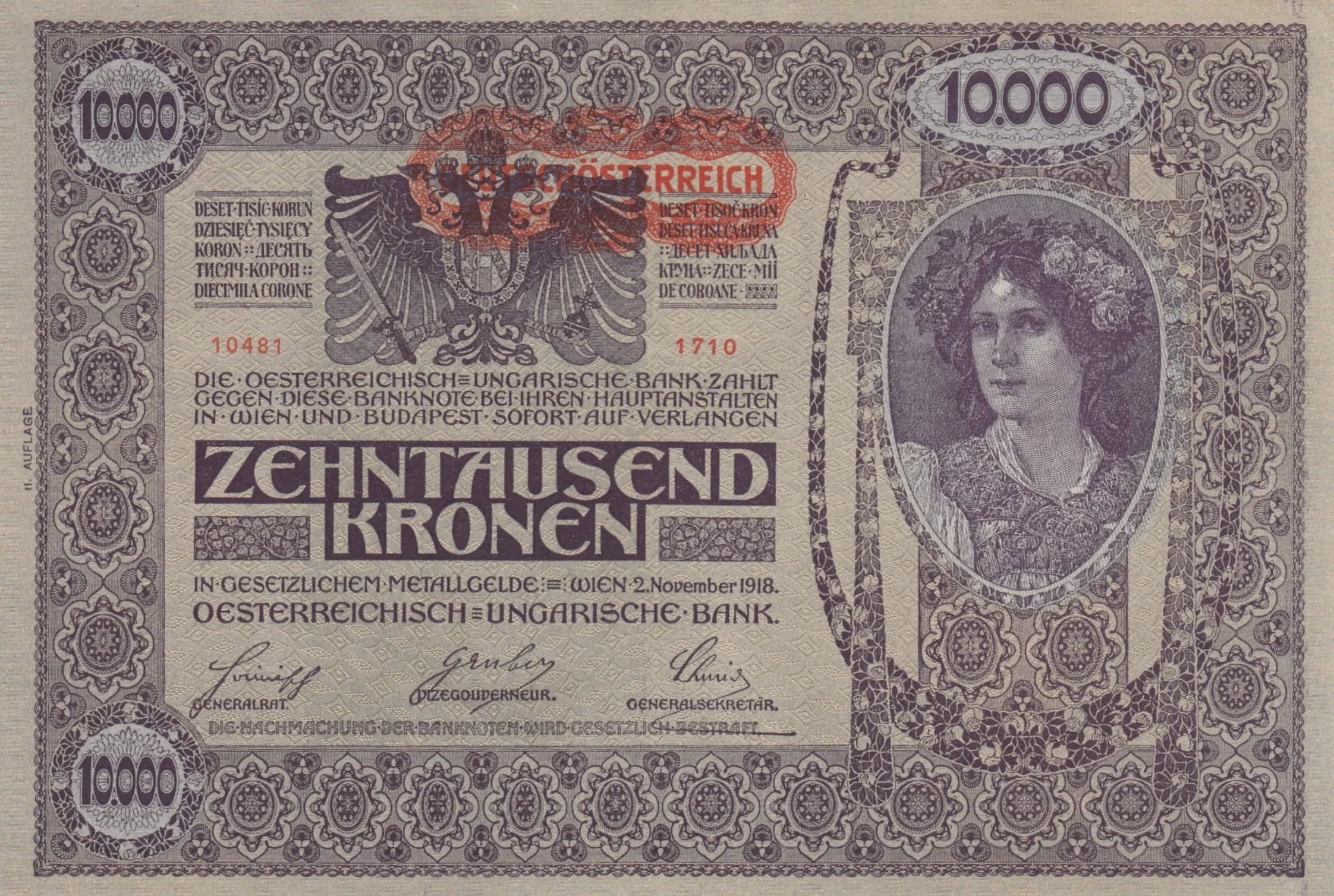 10 000 kronen 1919 from Austria, P-66