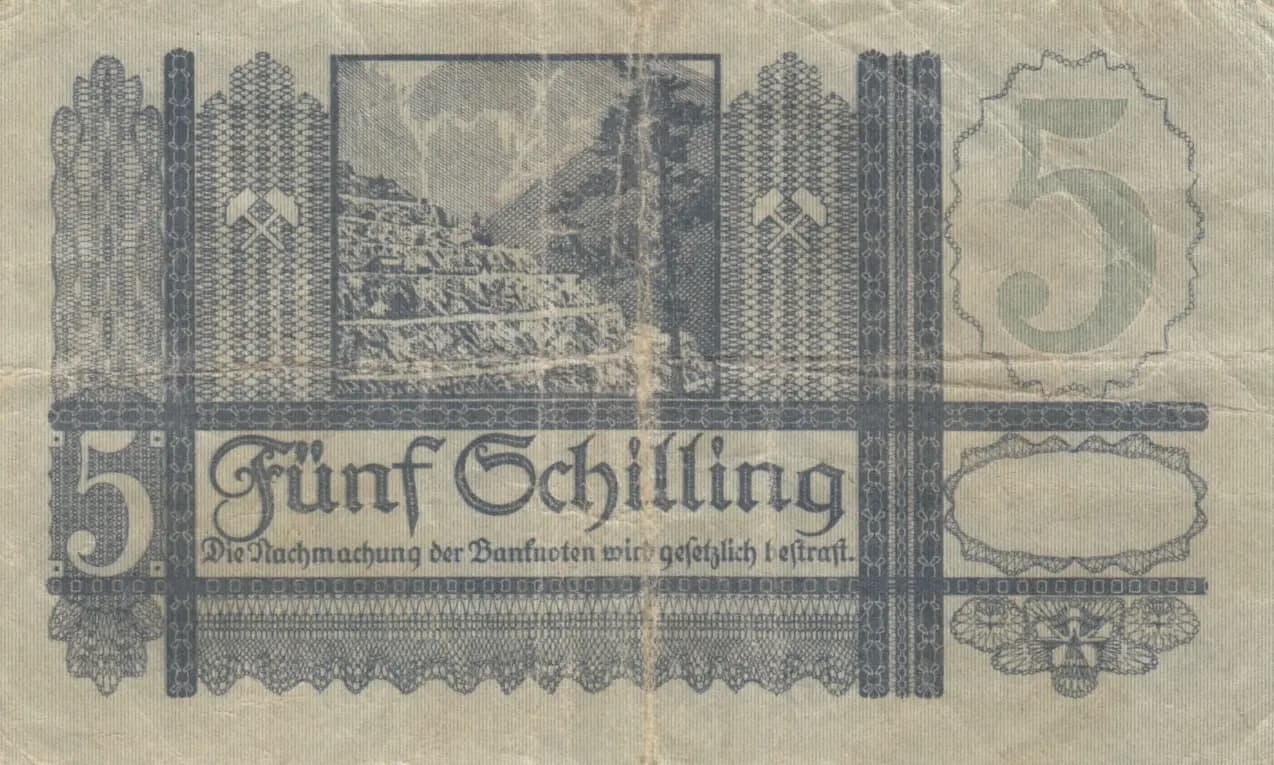 5 shillings 1945 from Austria, P-121 (1945) — image 2