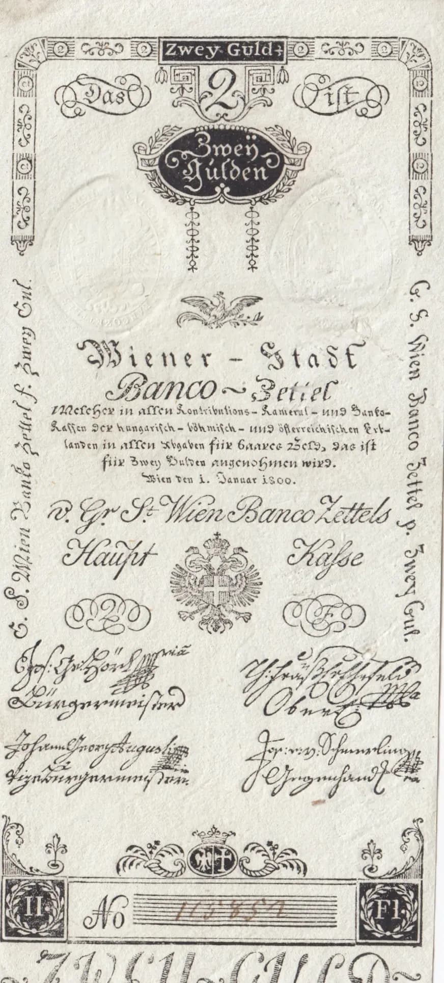 2 gulden 1800 from Austria, P-A30