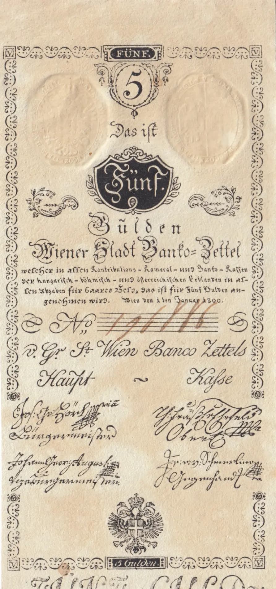 5 gulden 1800 from Austria, P-A31