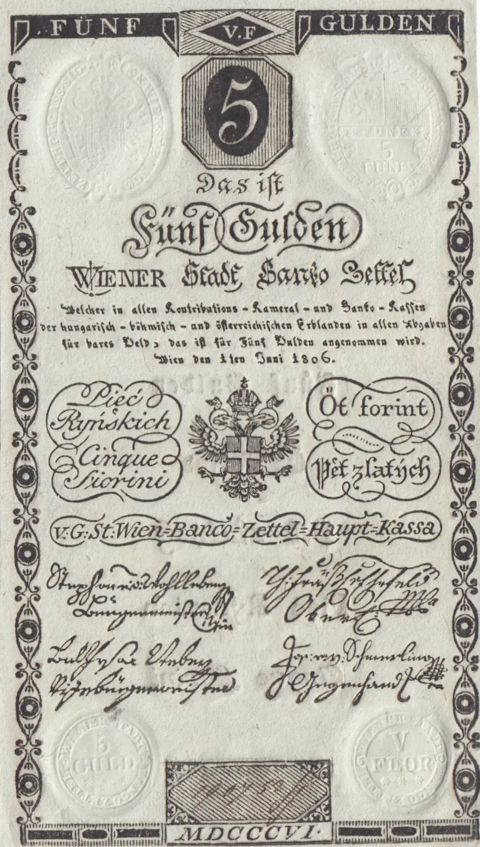 5 gulden 1806 from Austria, P-A38 (1806) — image 1