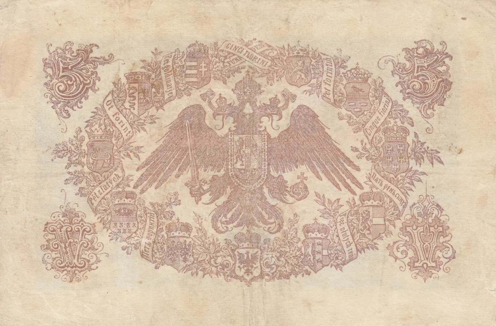 5 gulden 1866 from Austria, P-A151b (1866) — image 2