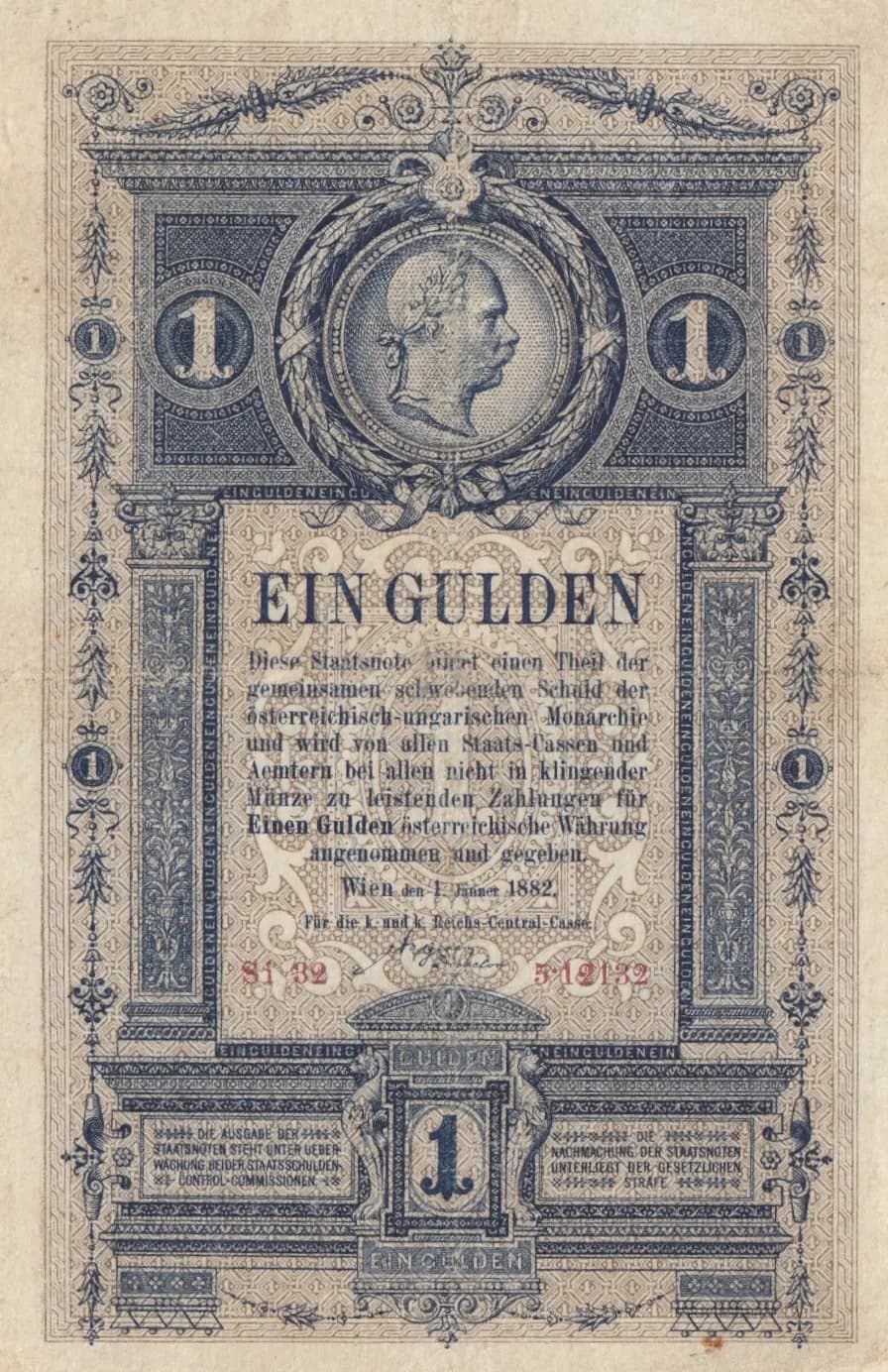 1 gulden 1882 from Austria, P-A153 (1882) — image 1