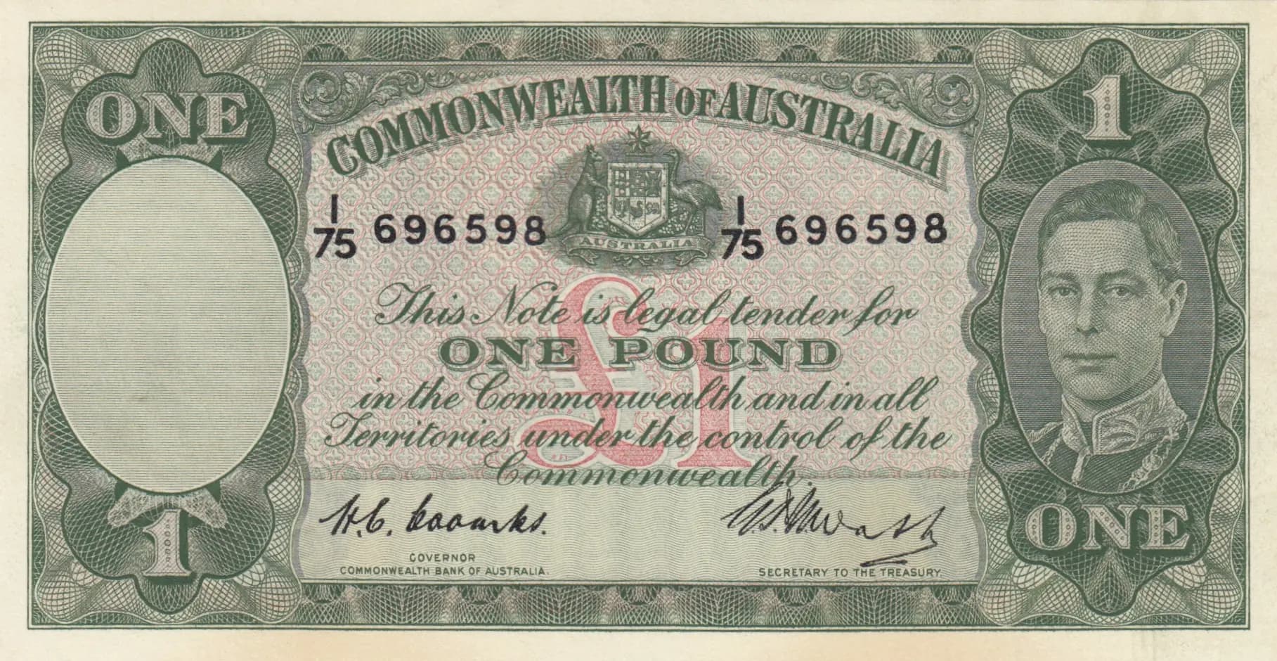 1 pound 1938 from Australia, P-26c (1938) — image 1