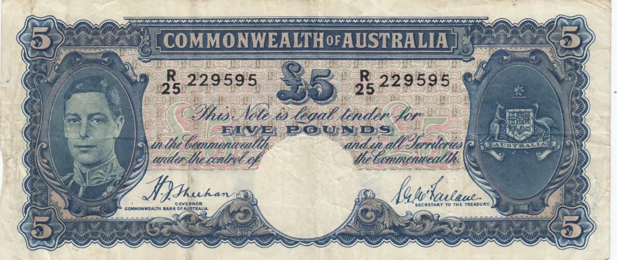 5 pounds 1939 from Australia, P-27a (1939) — image 1