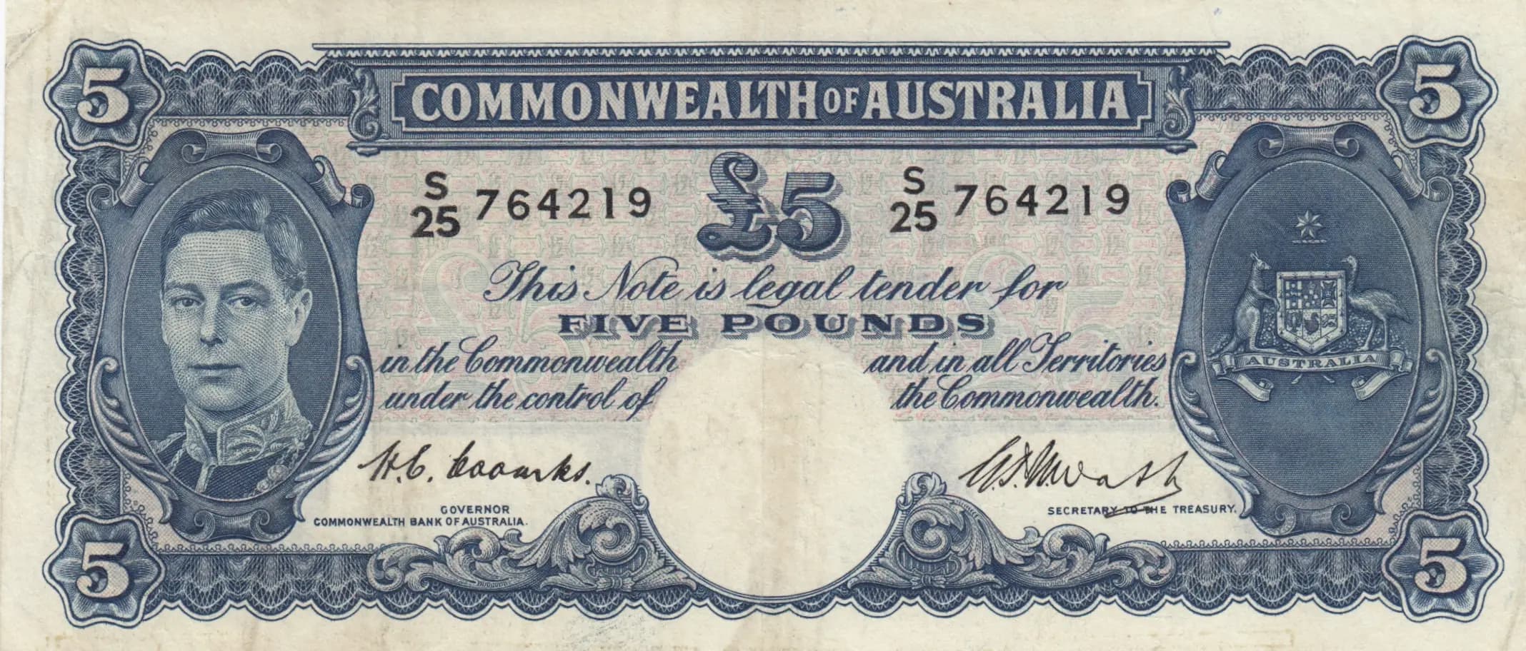 5 pounds 1939 from Australia, P-27c