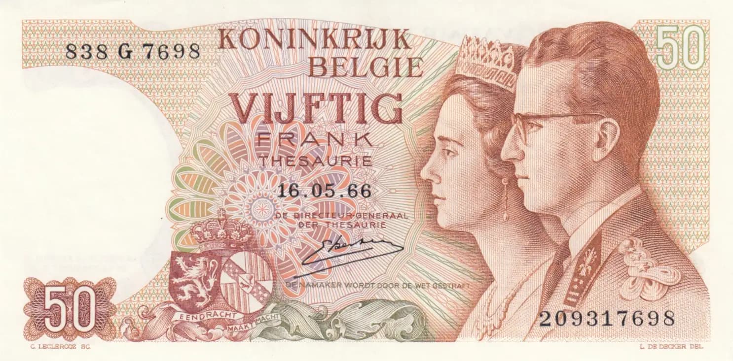 50 francs 1966 from Belgium, P-139(3) (1966) — image 1