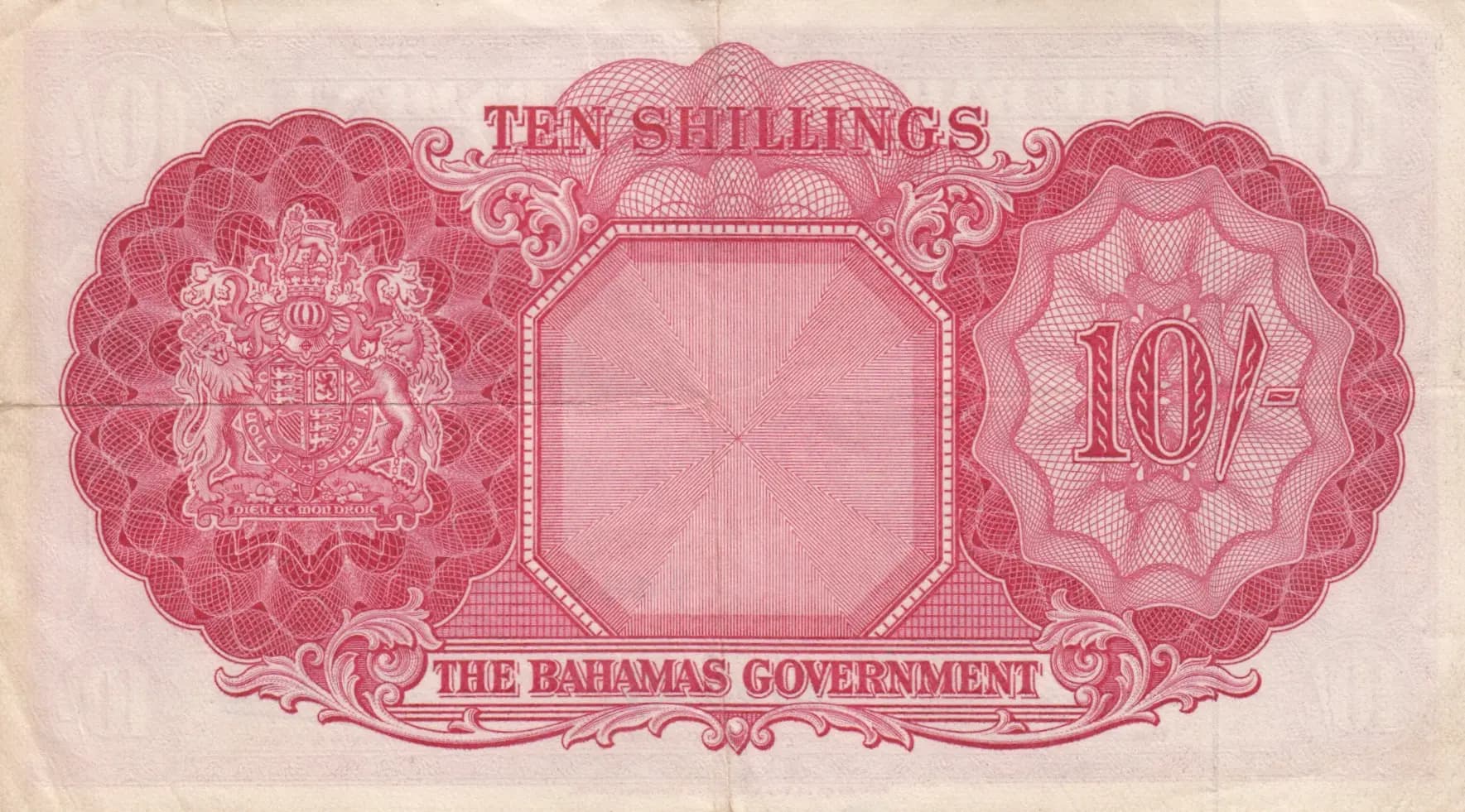 10 shillings 1953 from Bahamas, P-14b (1953) — image 2