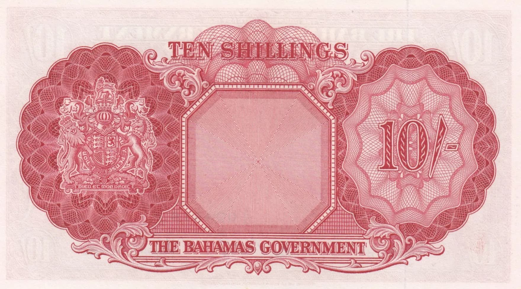 10 shillings 1953 from Bahamas, P-14d (1953) — image 2