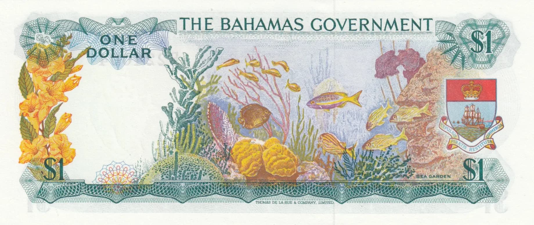 1 dollar 1965 from Bahamas, P-18a (1965) — image 2
