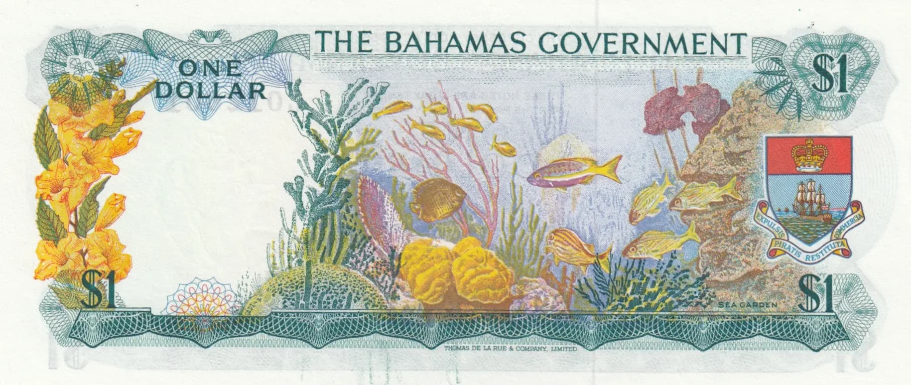 1 dollar 1965 from Bahamas, P-18b (1965) — image 2