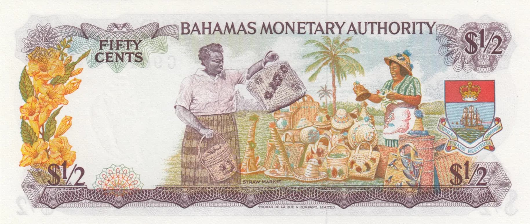 50 cents 1968 from Bahamas, P-26 (1968) — image 2