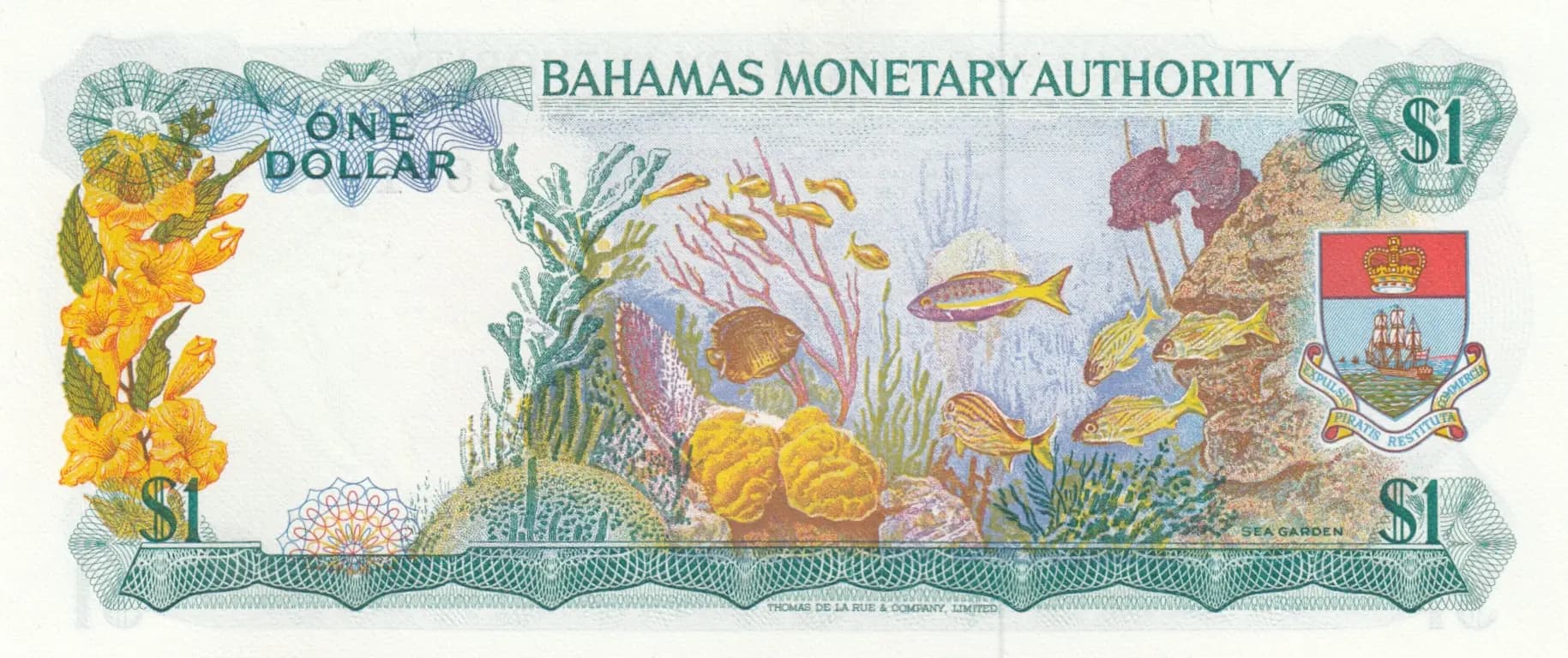 1 dollar 1968 from Bahamas, P-27 (1968) — image 2