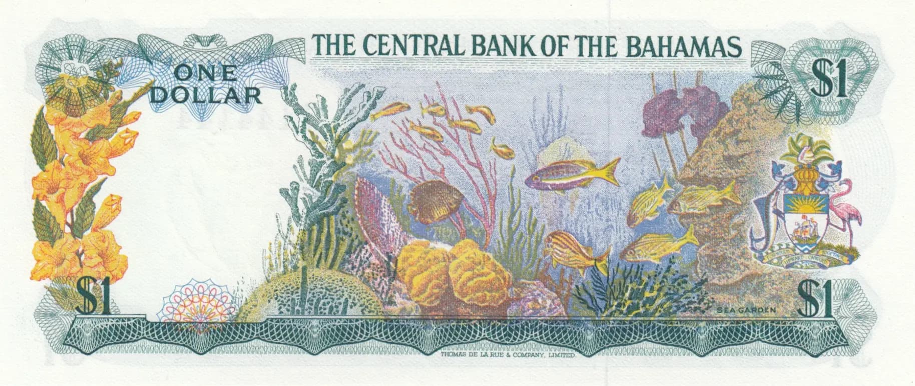 1 dollar 1974 from Bahamas, P-35a (1974) — image 2