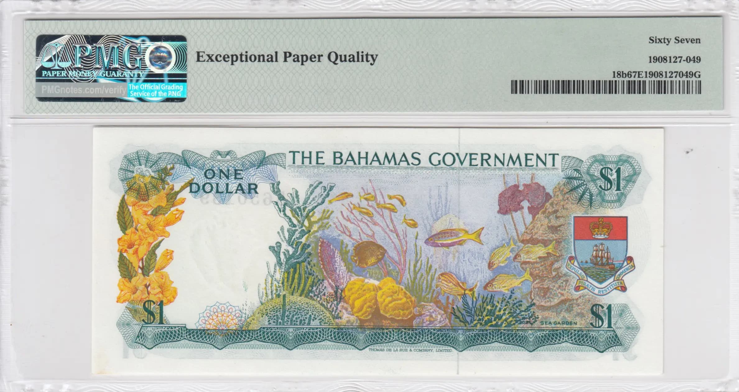1 dollar 1965 from Bahamas, P-18b (1965) — image 2