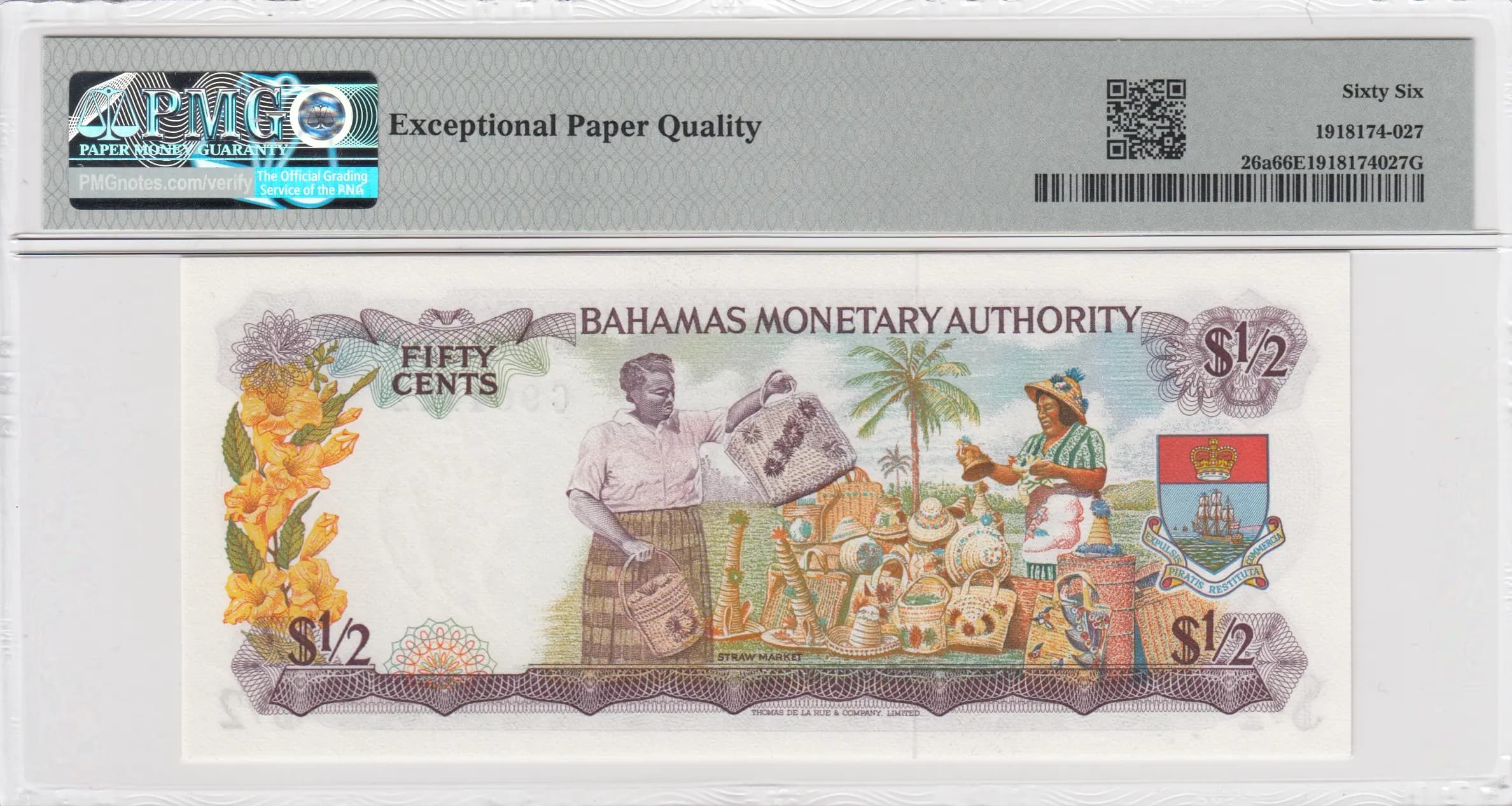 50 cents 1968 from Bahamas, P-26 (1968) — image 2