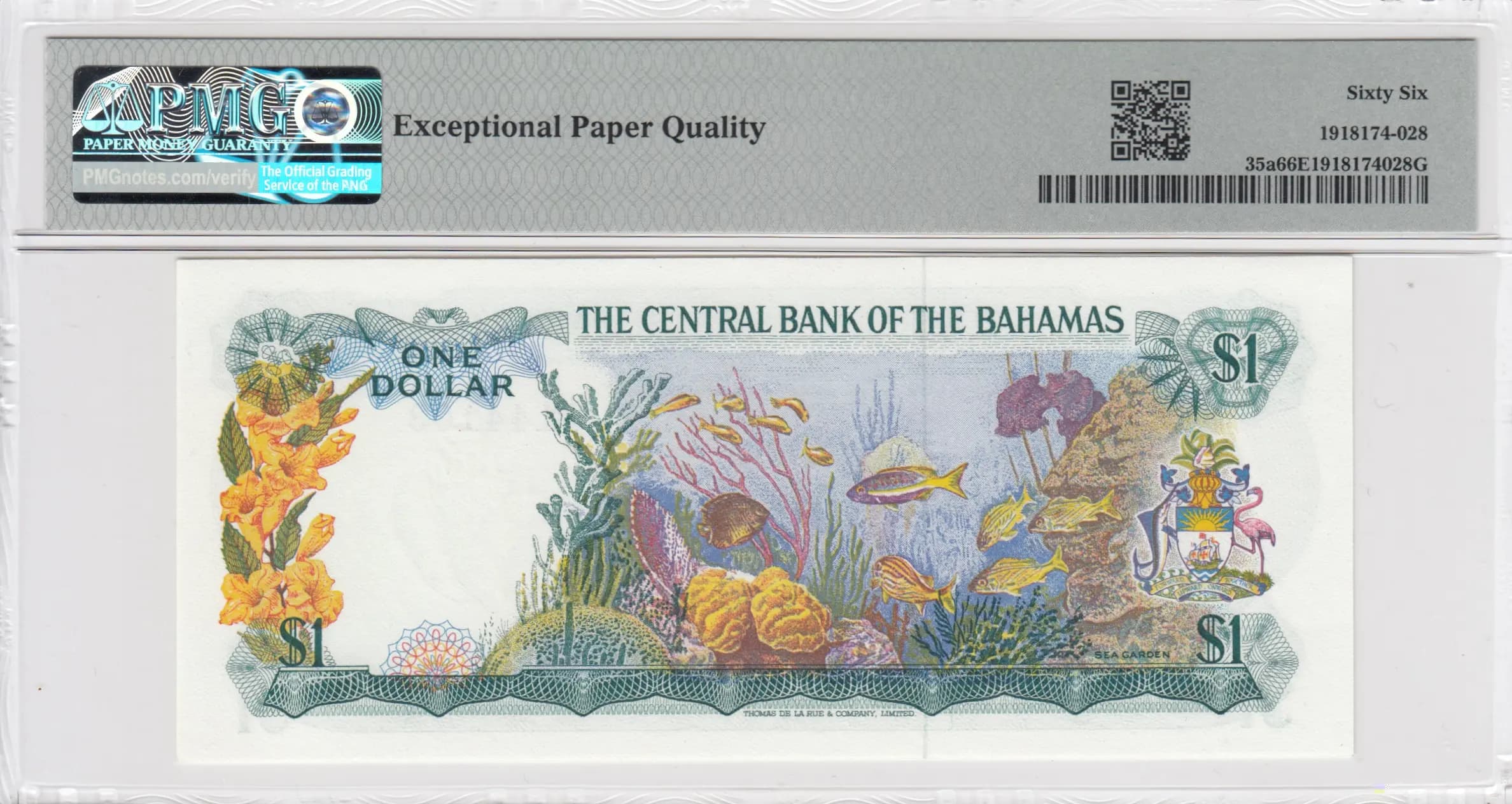 1 dollar 1974 from Bahamas, P-35a (1974) — image 2