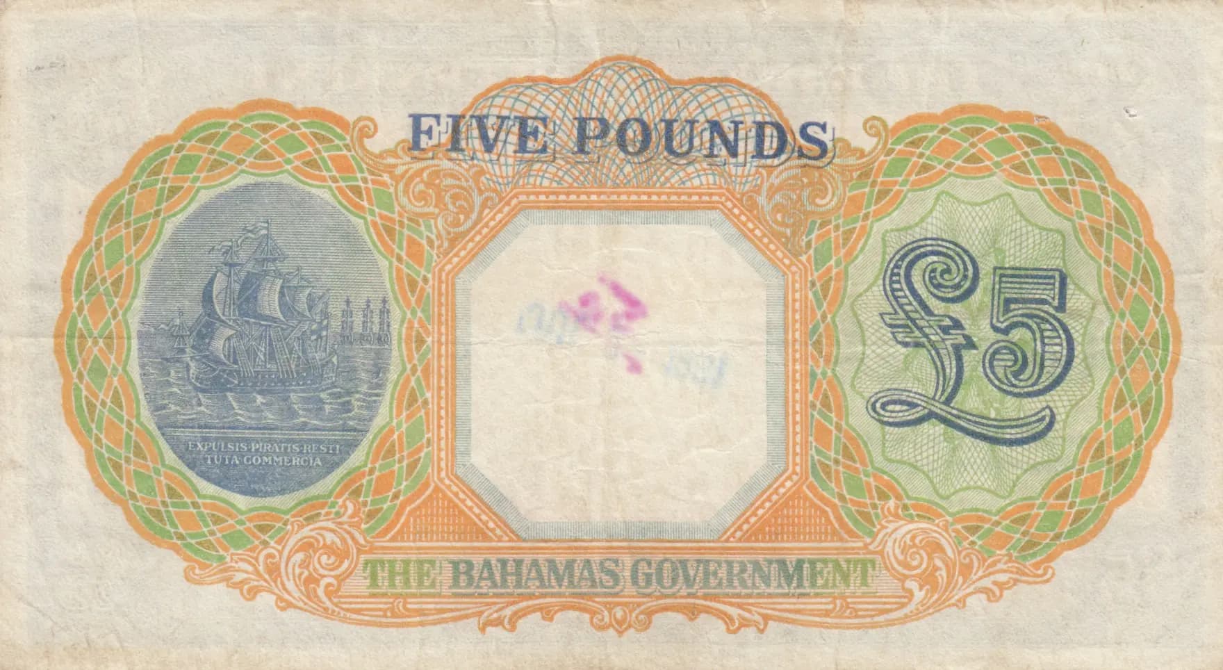 5 pounds 1938 from Bahamas, P-12b (1938) — image 2