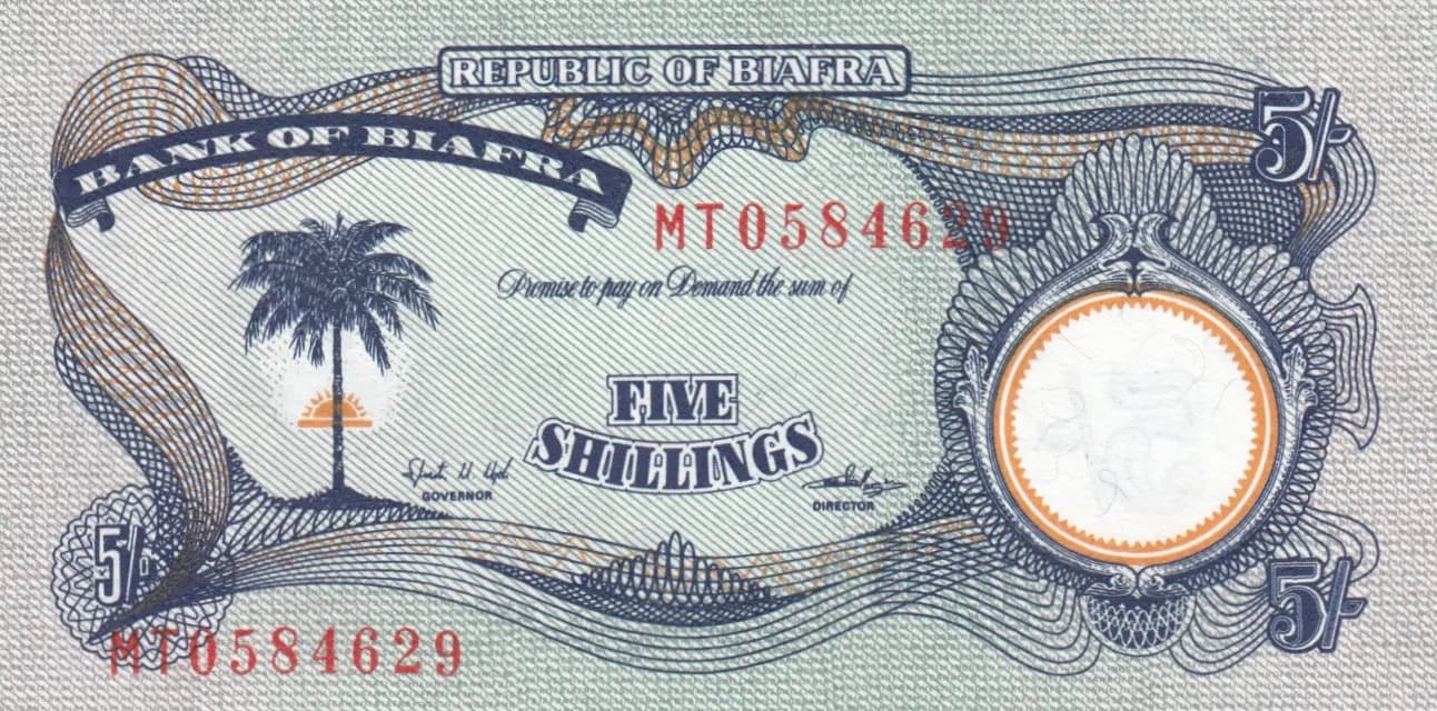 5 shillings 1969 from Biafra, P-3a