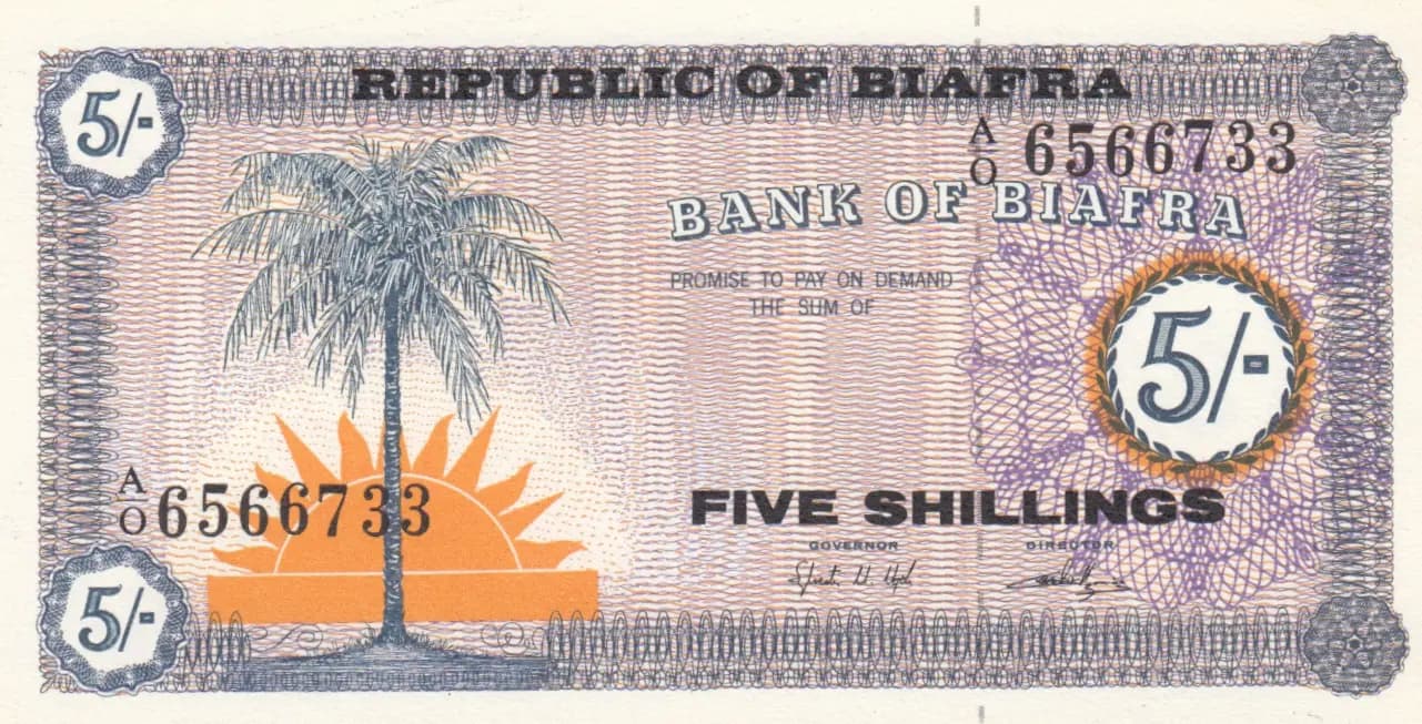5 shillings 1968 from Biafra, P-1