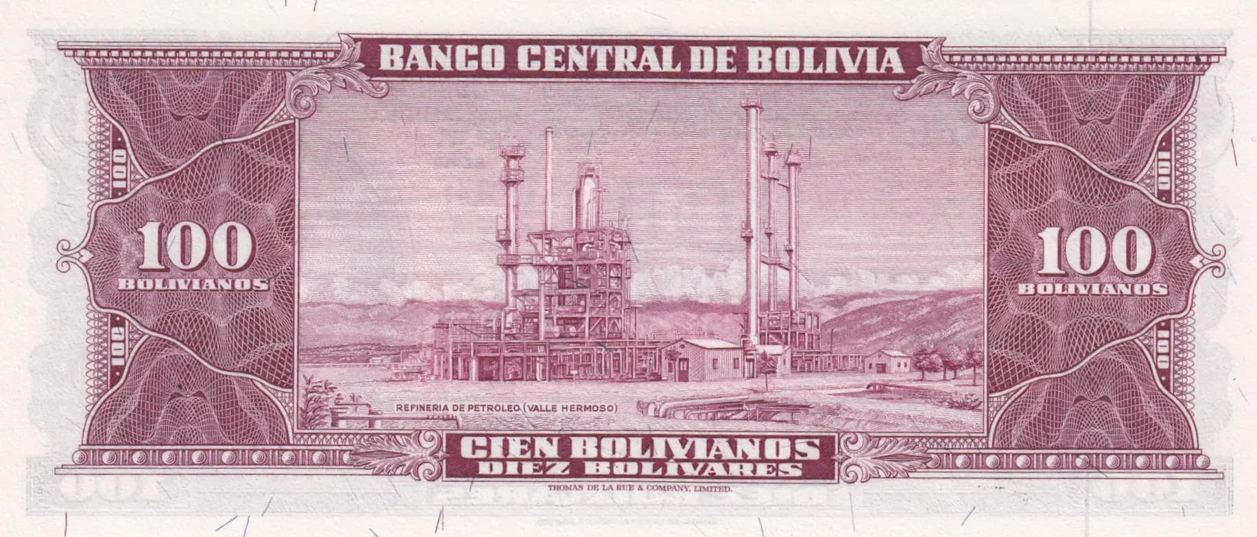 100 bolivanos 1945 from Bolivia, P-147 (1945) — image 2