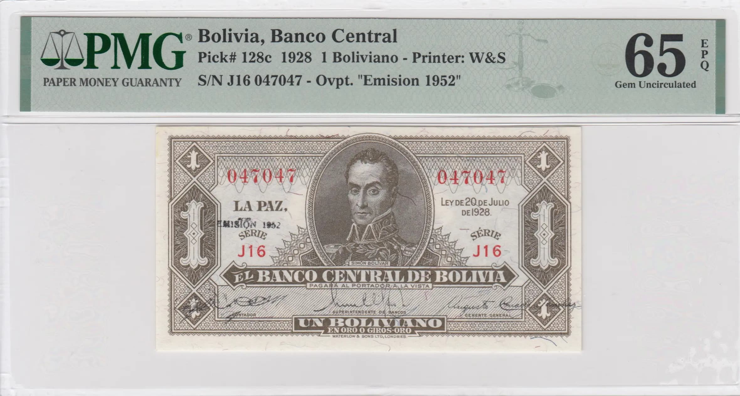 1 bolivano 1928 from Bolivia, P-128