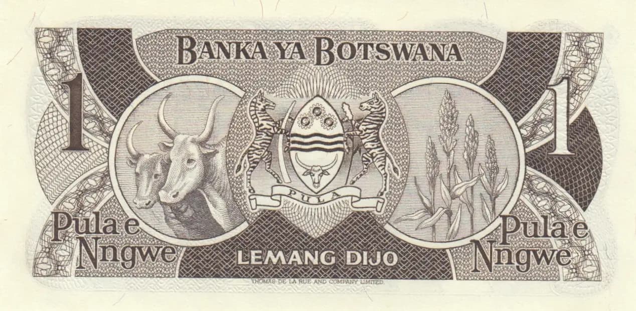 1 pula 1982 from Botswana, P-6 (1982) — image 2