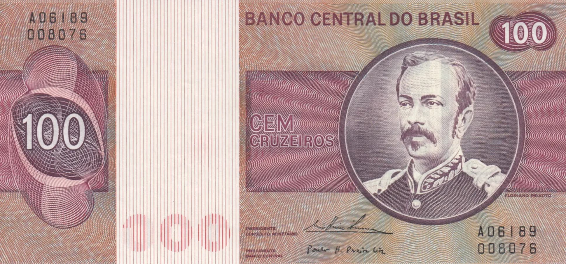 100 cruzeiros 1974 from Brazil, P-195Aa (1974) — image 1