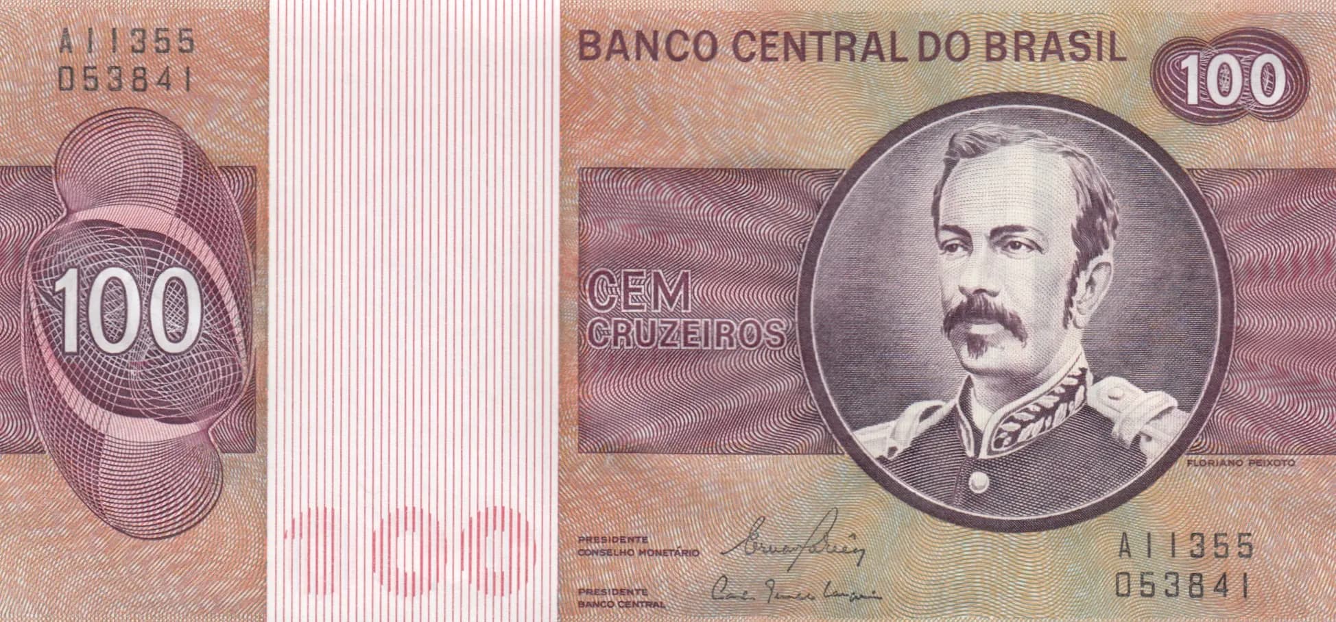 100 cruzeiros 1981 from Brazil, P-195Ab