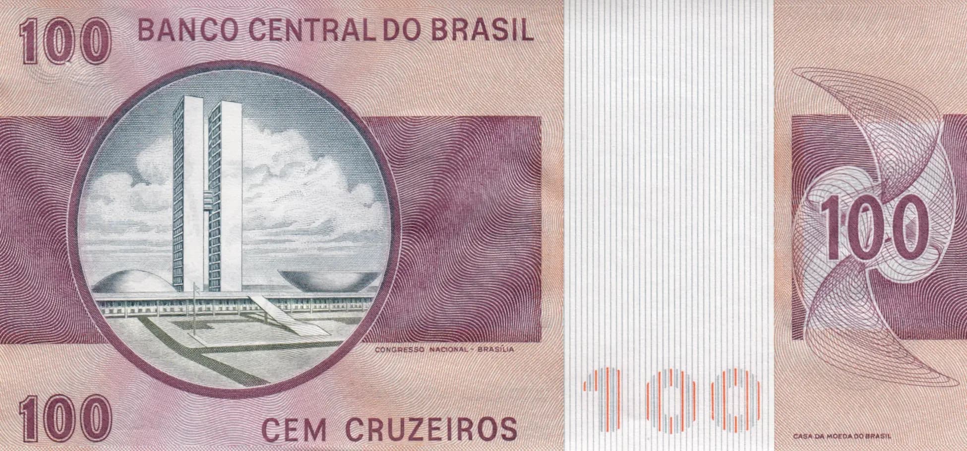 100 cruzeiros 1981 from Brazil, P-195Ab (1981) — image 2
