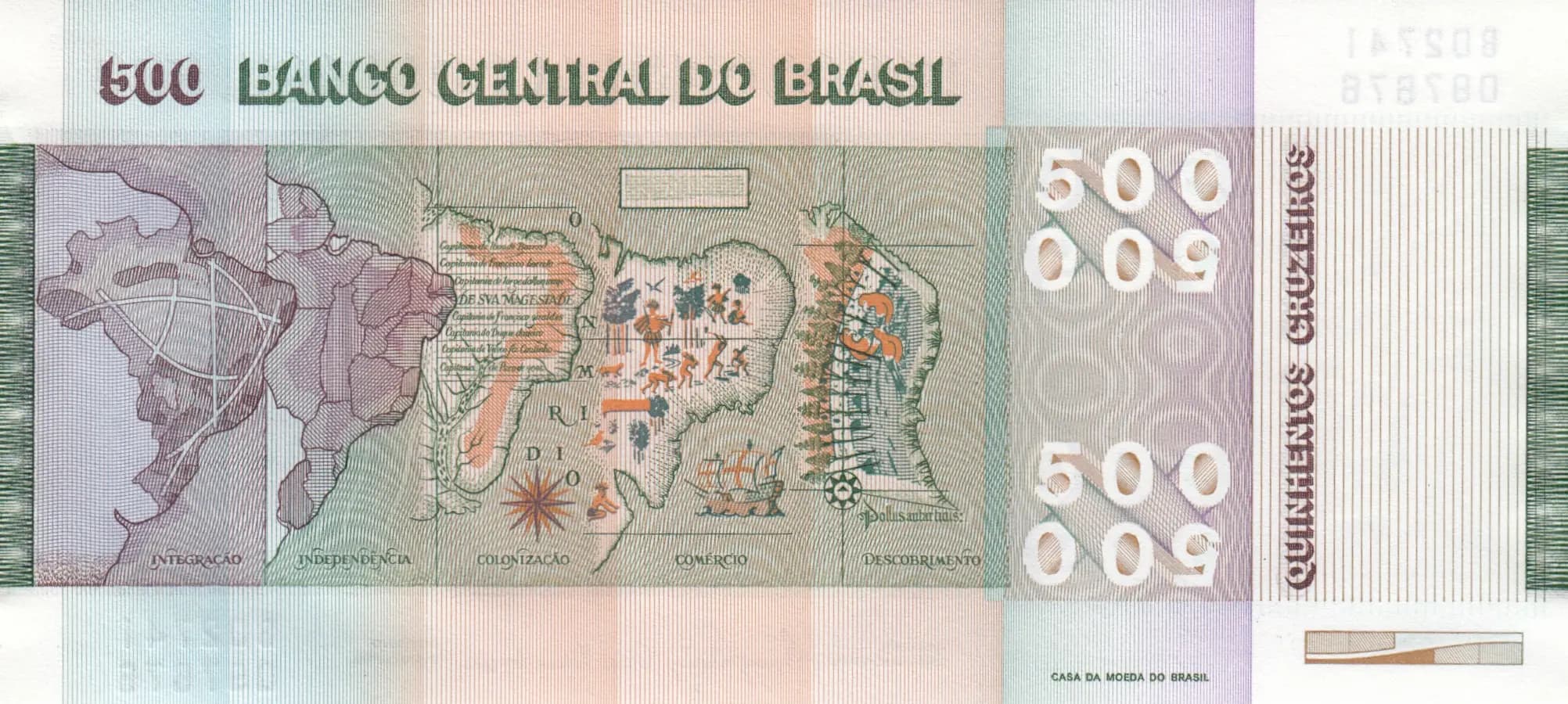 500 cruzeiros 1980 from Brazil, P-196Ac (1980) — image 2