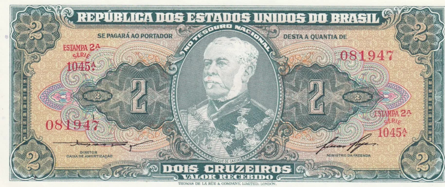 2 cruzeiros 1956 from Brazil, P-157Ac