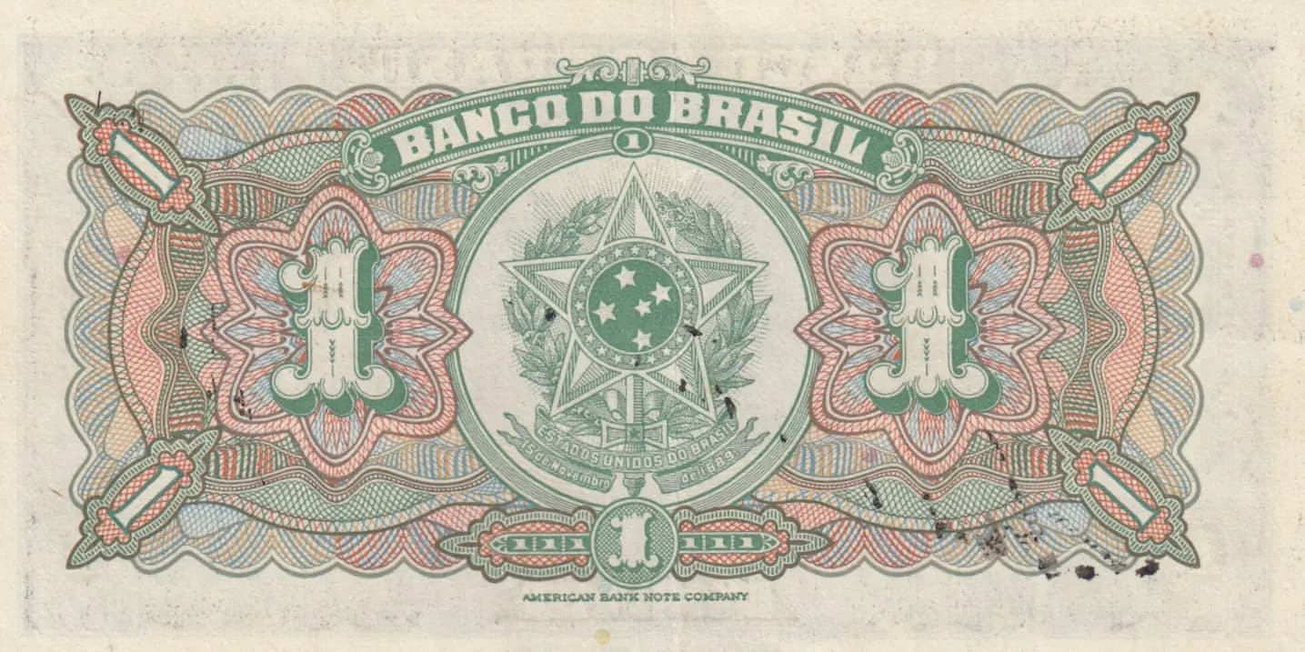 1 mil reis 1923 from Brazil, P-110B (1923) — image 2