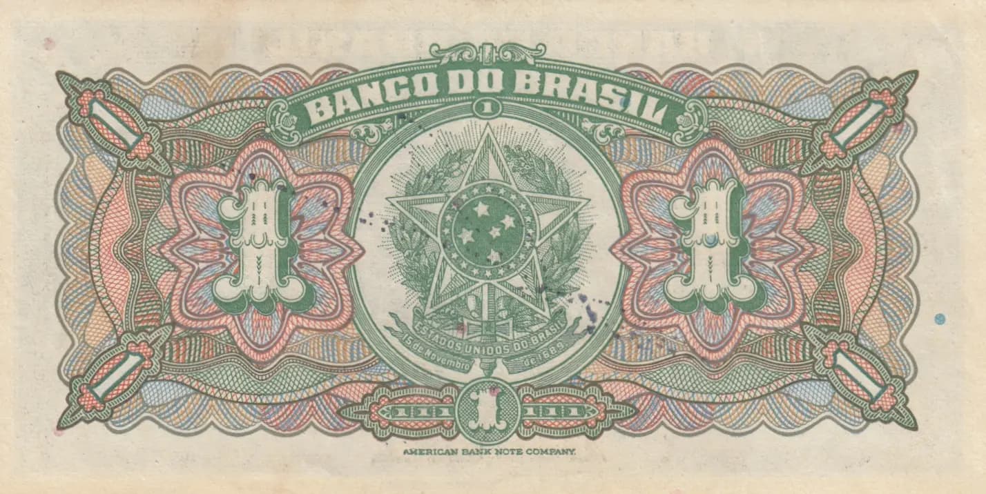 1 mil reis 1944 from Brazil, P-131A (1944) — image 2