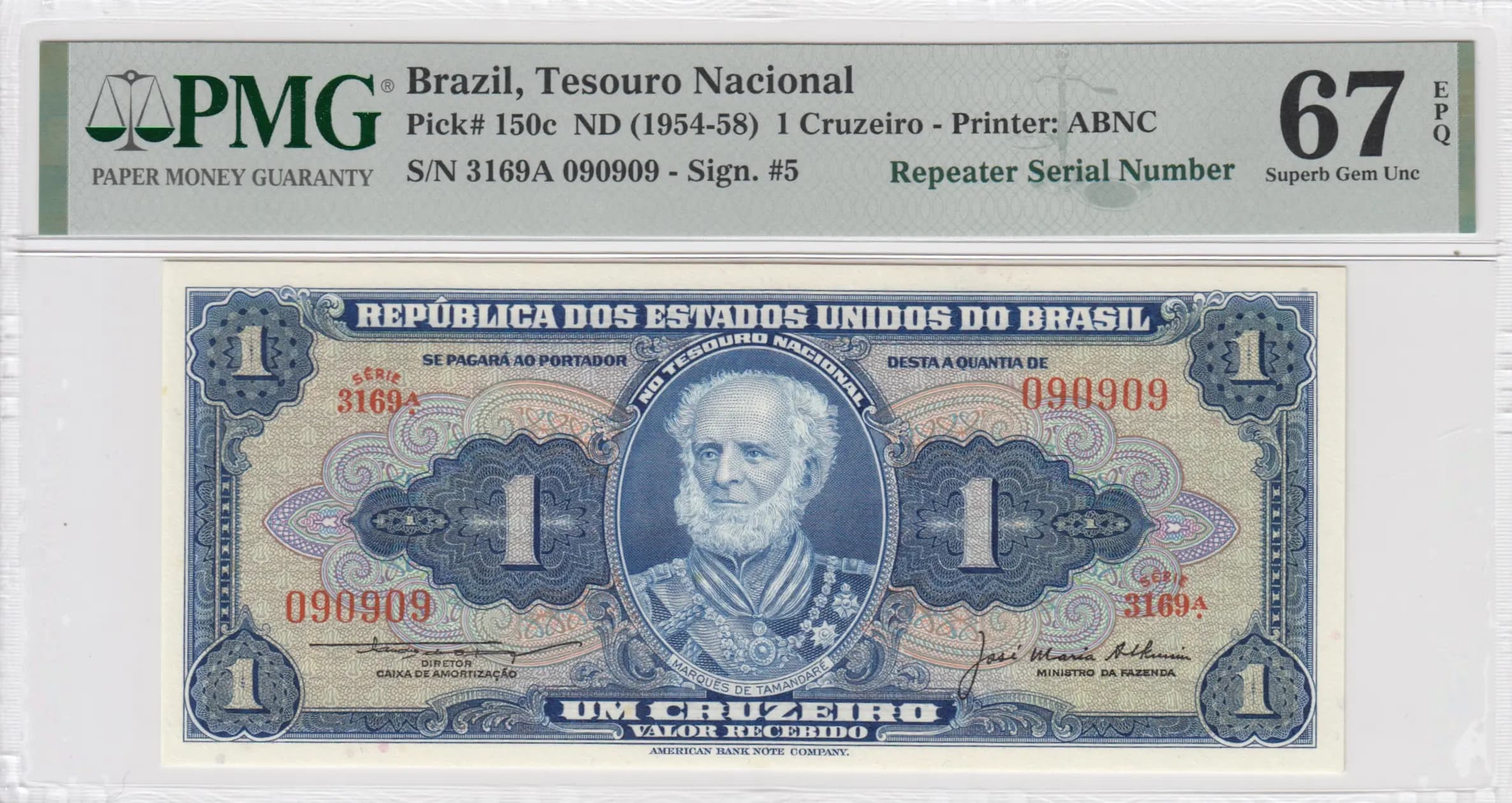 1 cruzeiro 1954 from Brazil, P-150c (1954) — image 1
