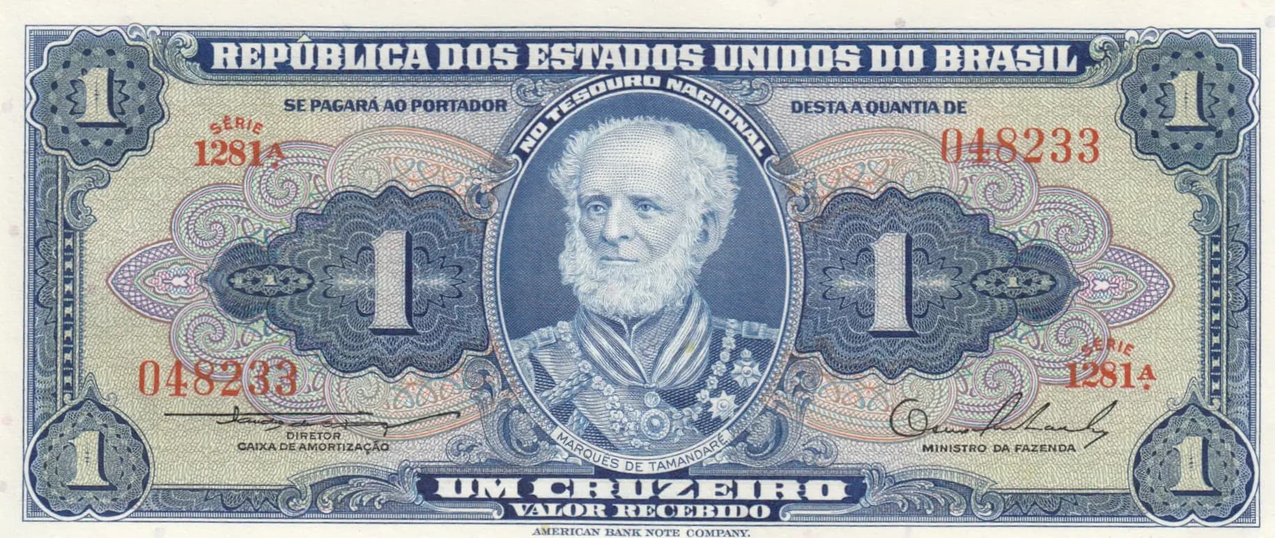 1 cruzeiro 1954 from Brazil, P-150a